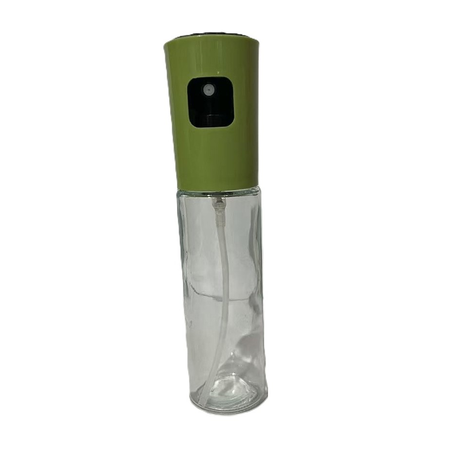 Articole pentru Bucatarie - Pulverizator Ulei, Otet, din Sticla, 100 ml, Reincarcabil, 18.3 x 4.3 cm, Masura 90 ml, Capac Mat, Verde