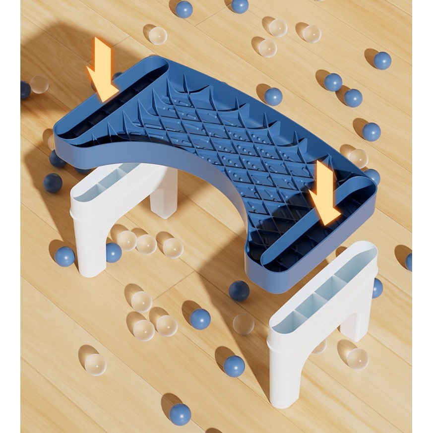 Scaunel WC, Tratament Impotriva Hemoroizilor si Constipatiei, Scaun Inaltator WC Copii, Suport Picioare WC, Taburet Inaltator Pozitia Corecta Ghemuit Pe WC, Plastic Rezistent, 17x22x38 cm, Albastru [4]