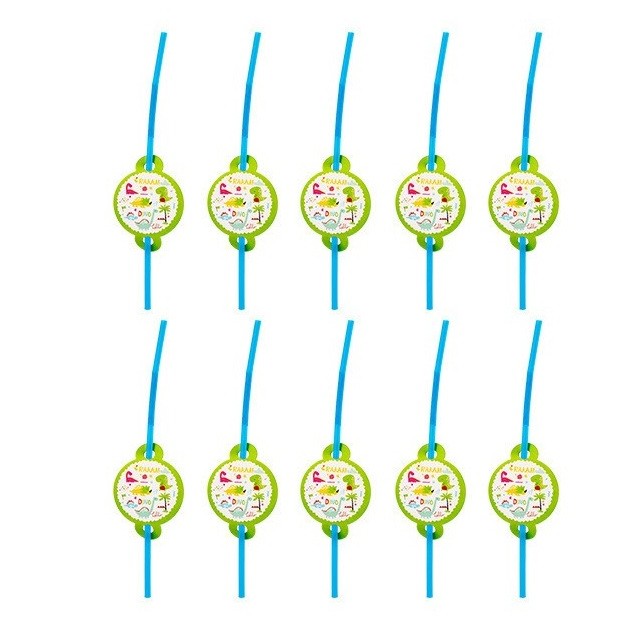 Set 10 Paie, Colectia Dino Park, 26 x 7 cm, din Carton/Plastic, Multicolor [1]