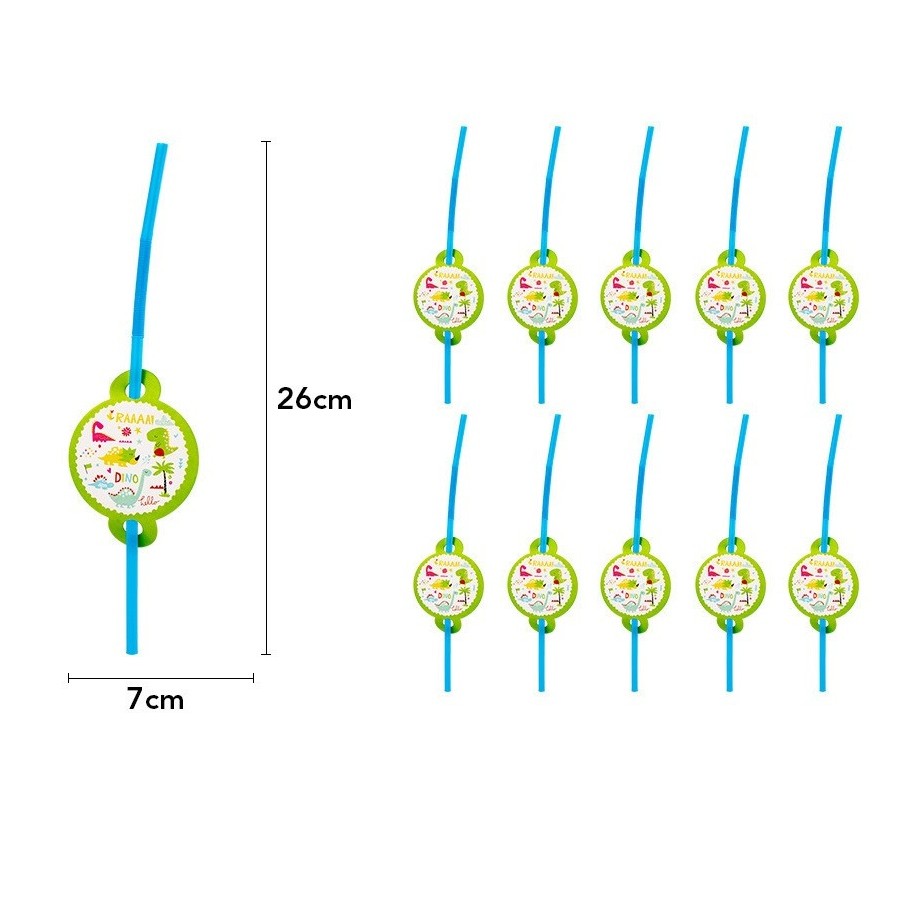 Set 10 Paie, Colectia Dino Park, 26 x 7 cm, din Carton/Plastic, Multicolor [2]