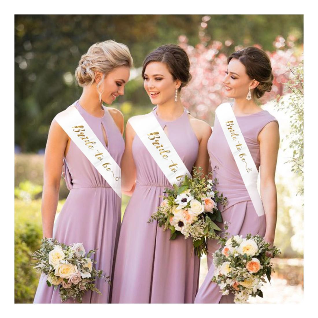 Set 10 Panglici Bride to Be si Team Bride, din Panza, Alb/Roz [1]