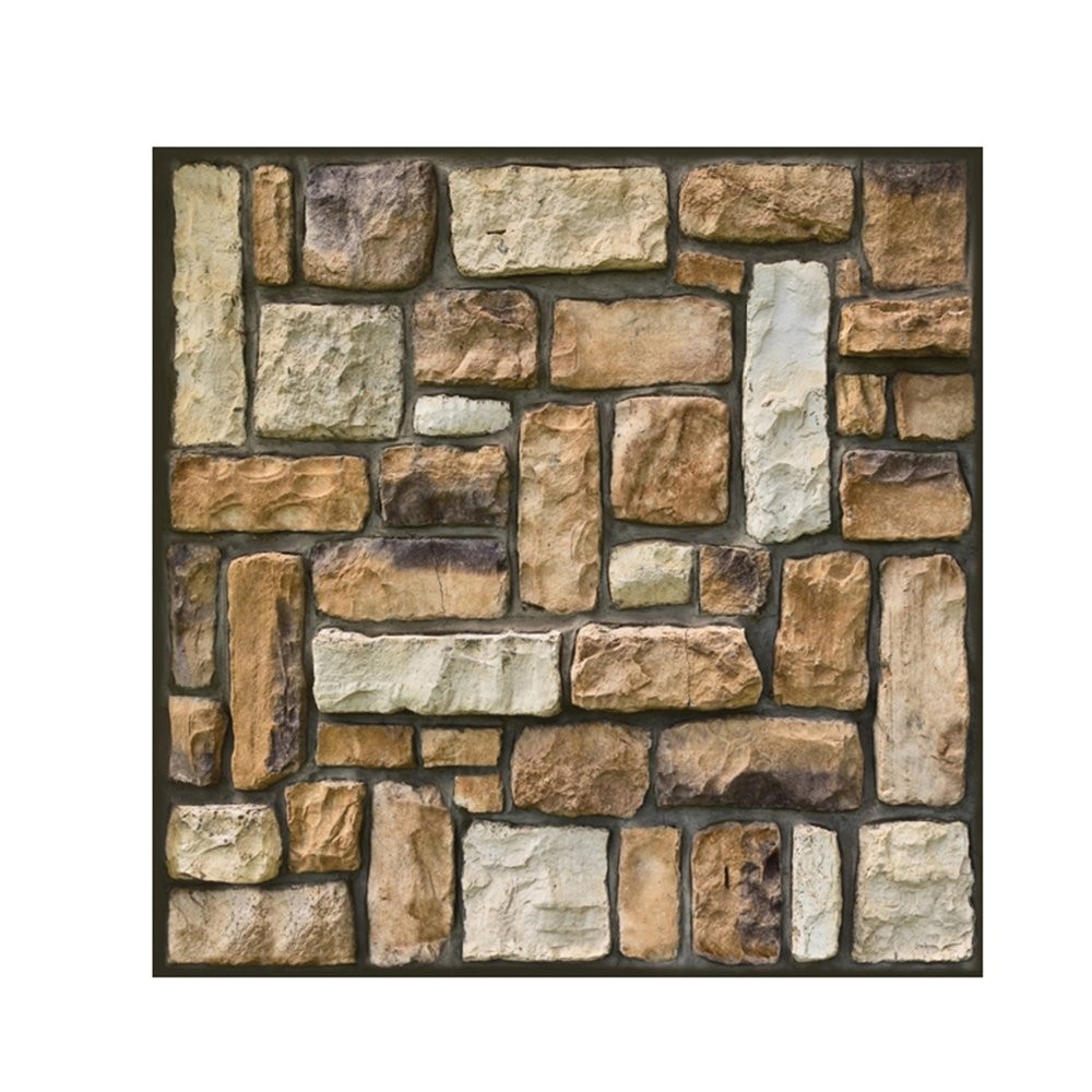 Set 10 Placi Tapet 3D, 30 x 30 cm, din PVC, Tip Piatra, Suprafata acoperita 0.9 mp, Autoadeziv, Maro [4]