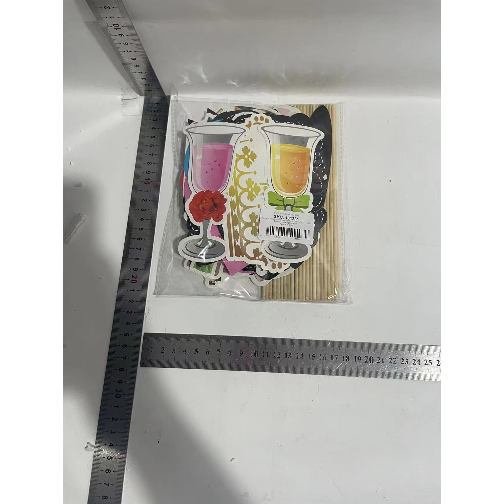 Set 10 Accesorii pentru Petrecere, Props pentru Coltul de Poze, Model Mire si Mireasa, Tematica Nunta, Multicolor [1]