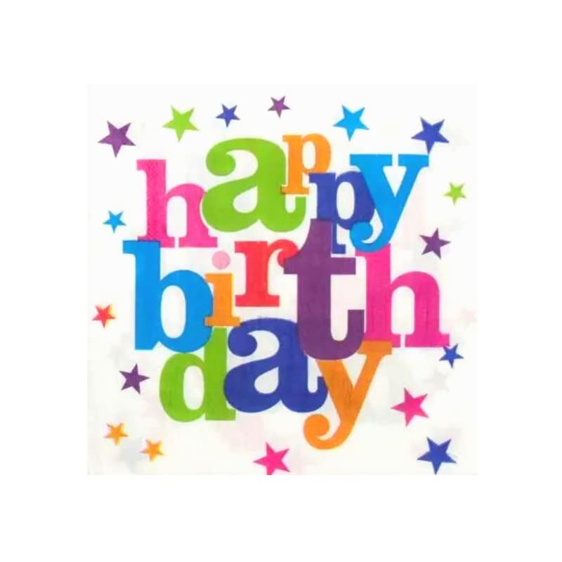 Set 10 Servetele de Masa, Colectia Happy Birthday, 32 x 32 cm, din Hartie, Multicolor [4]