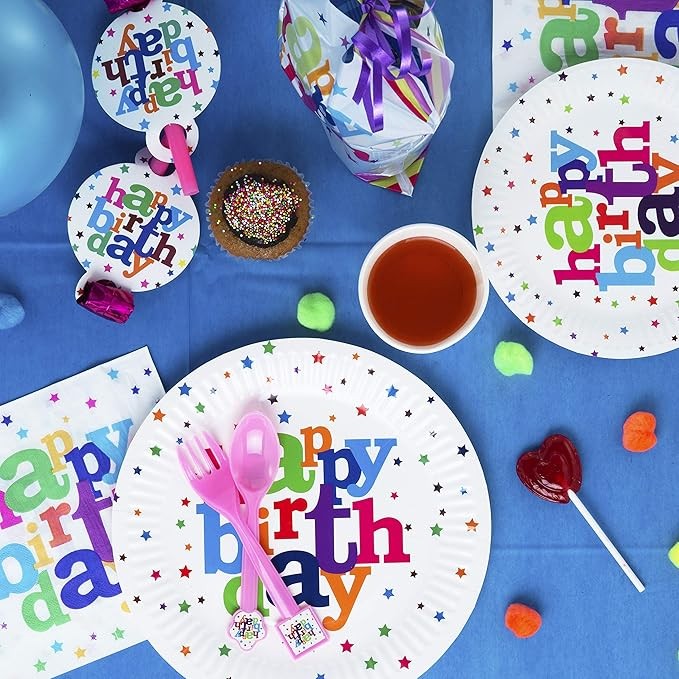 Set 10 Servetele de Masa, Colectia Happy Birthday, 32 x 32 cm, din Hartie, Multicolor [1]