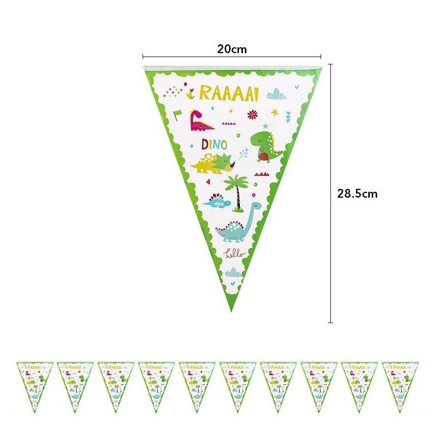 Set 10 Stegulete Tip Banner, Colectia Dino Park, 28.5 x 20 cm, din Hartie Cretata, Multicolor [3]