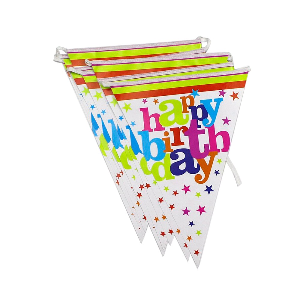 Set 10 Stegulete Tip Banner, Colectia Happy Birthday, 270 cm Lungime, din Hartie Cretata, Multicolor [1]