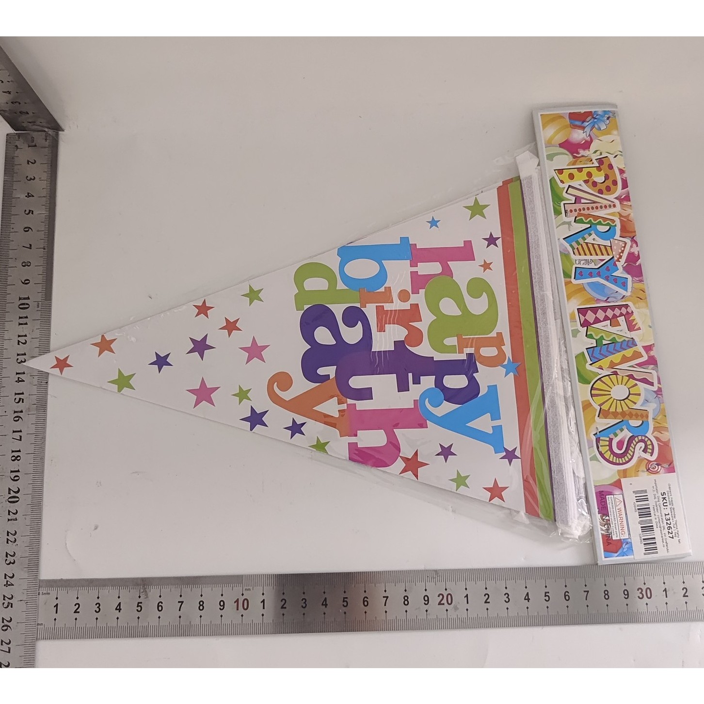 Set 10 Stegulete Tip Banner, Colectia Happy Birthday, 270 cm Lungime, din Hartie Cretata, Multicolor [4]