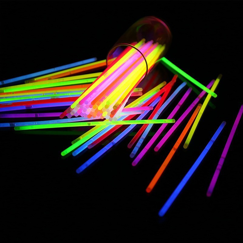 Set 100 Bratari Luminoase, pentru Petreceri, Fosforescente, Glow Sticks, 20 cm, Multicolor [4]