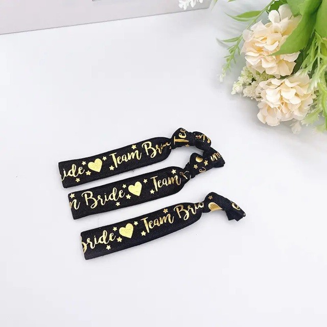 Set 11 Bratari, pentru Petrecerea Burlacitelor, din Panza, Marime Universala, Alb/Negru [4]