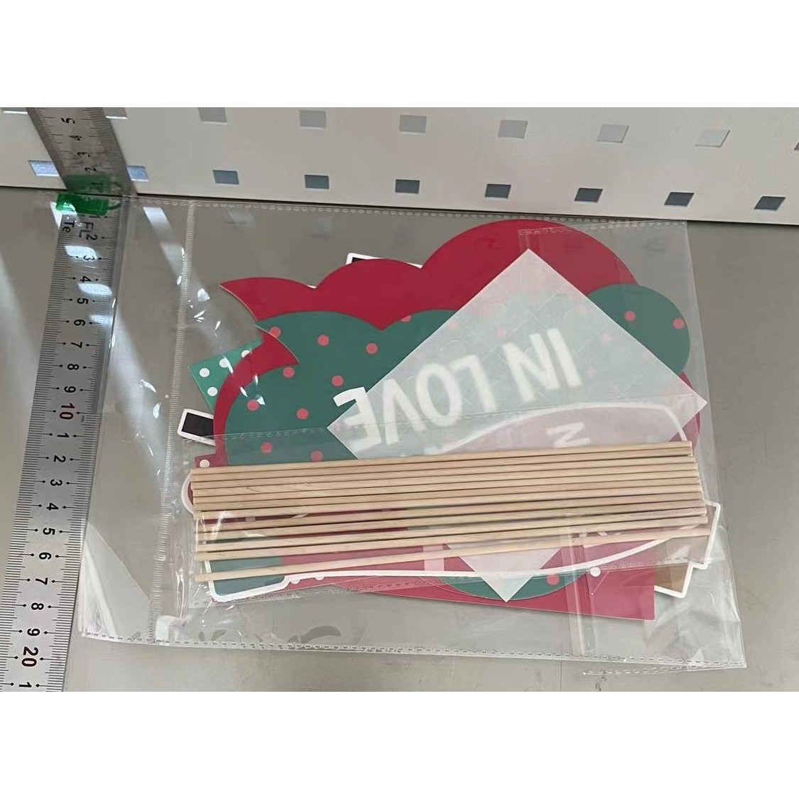 Set 12 Accesorii pentru Petrecere, Props pentru Photo Corner, Tematica Iubire, Multicolor [3]