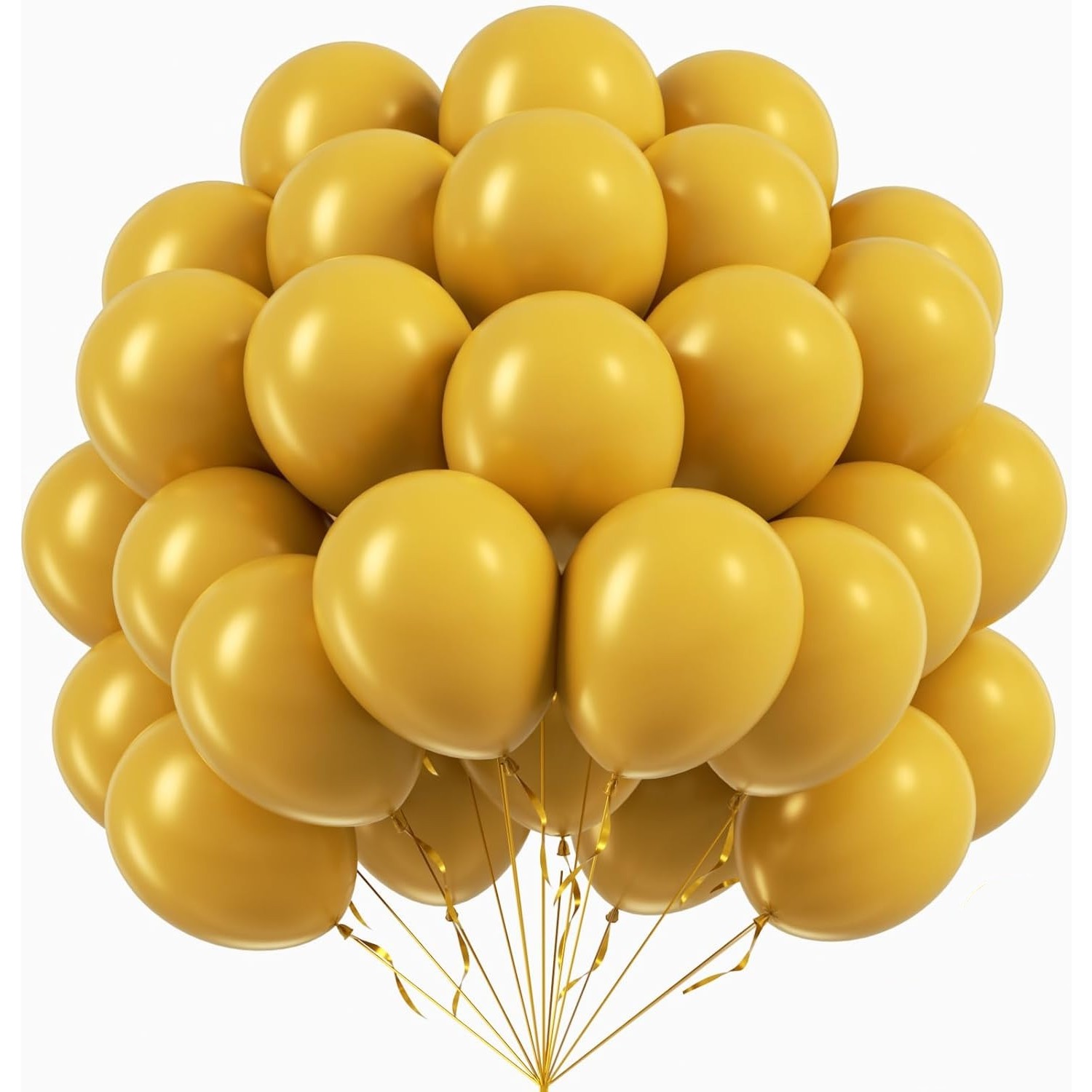 Set 12 Baloane, din Latex Standard, 30 cm, Galben Mustar [4]