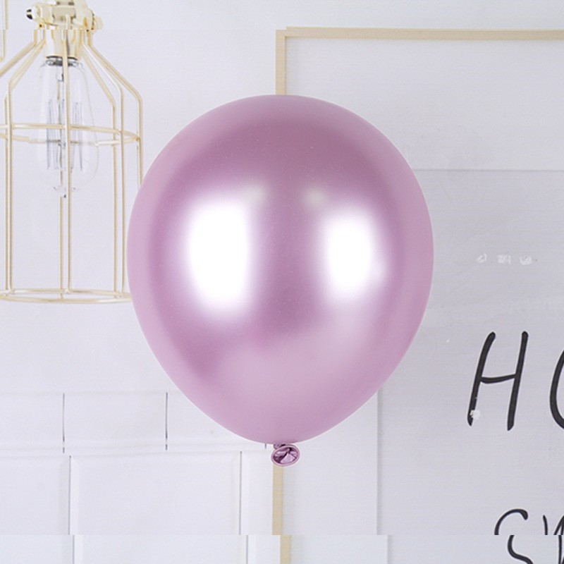 Set 12 Baloane, din Latex Chrome, 13 cm, Mov Deschis [3]