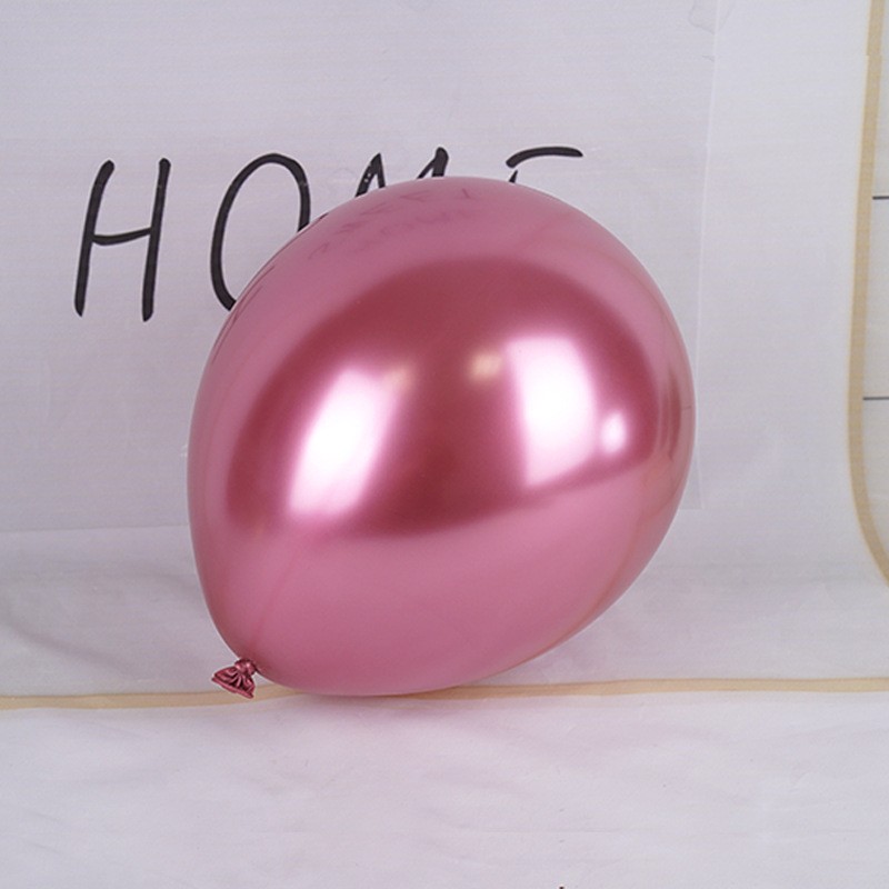 Set 12 Baloane, din Latex Chrome, 25 cm, Rosu [1]