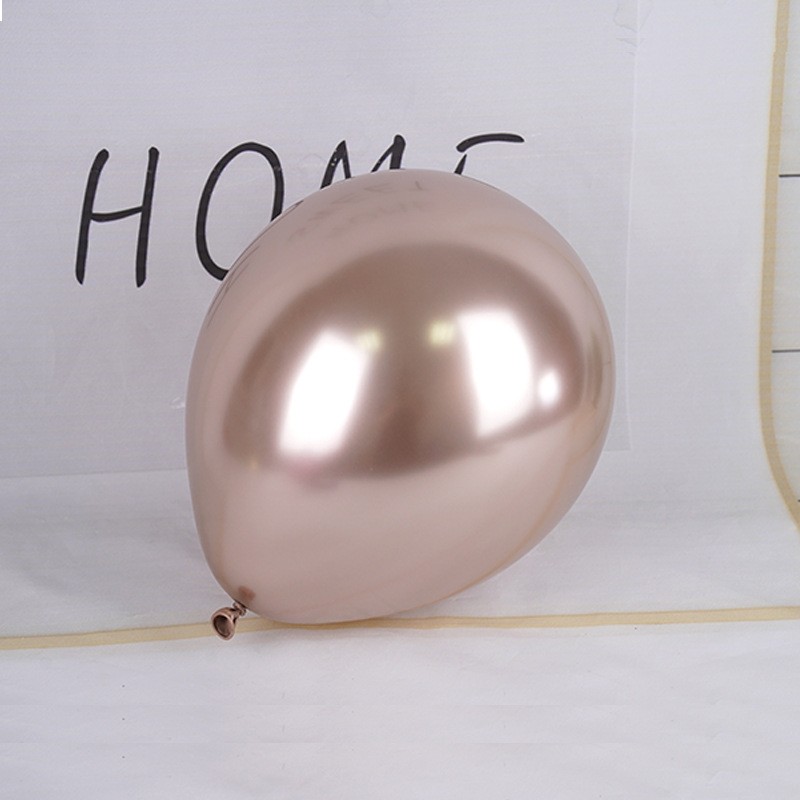 Set 12 Baloane, din Latex Chrome, 30 cm, Sampanie [3]