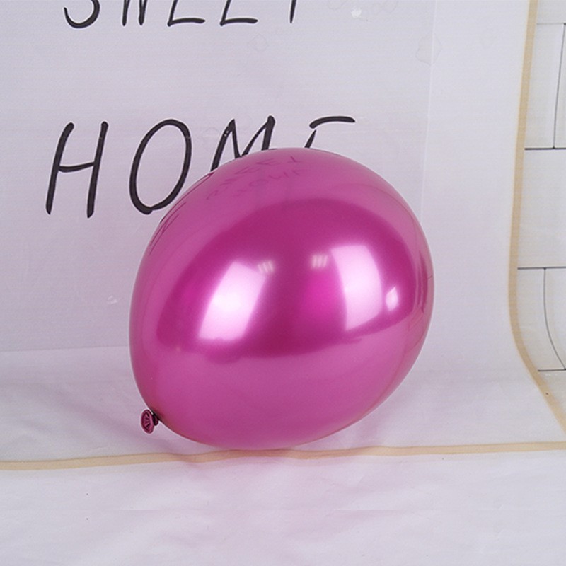 Set 12 Baloane, din Latex Chrome, 30 cm, Fucsia [4]