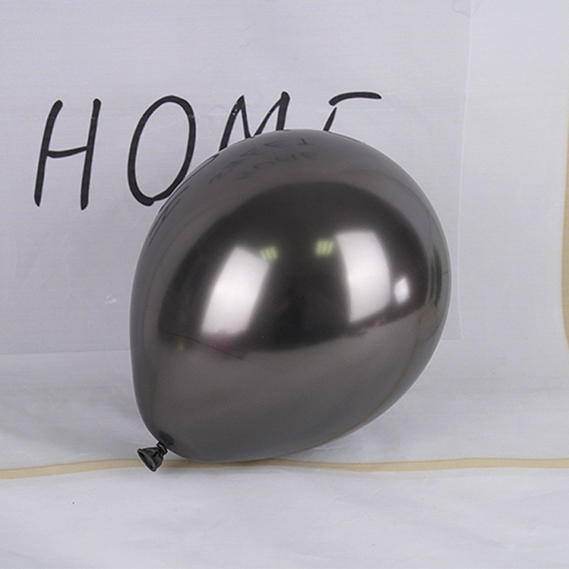 Set 12 Baloane, din Latex Chrome, 30 cm, Negru [3]