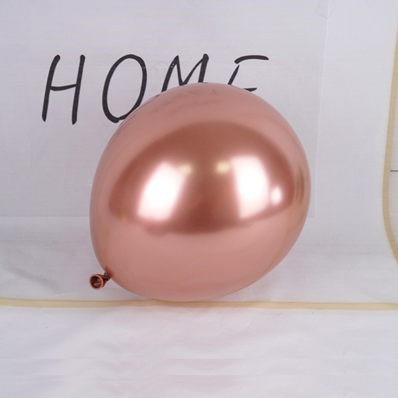 Set 12 Baloane, din Latex Chrome, 30 cm, Roz-Auriu [3]