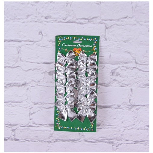 Set 12 Fundite pentru Brad, 5.5 cm, din Poliester, Argintiu [4]