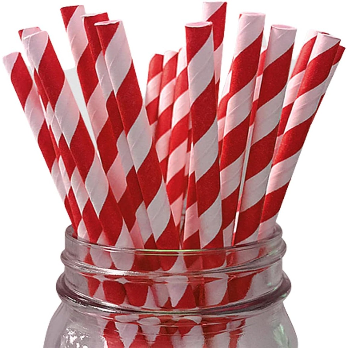 Set 16 Paie, pentru Masa de Craciun, din Hartie, 19.7 cm,Alb-Rosu [5]