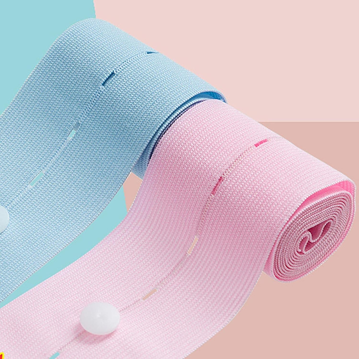 Set 2 Centuri de Monitorizare a Ritmului Cardiac Fetal, Material Moale si Elastic, 6 x 130 cm, Albastru/Roz [1]