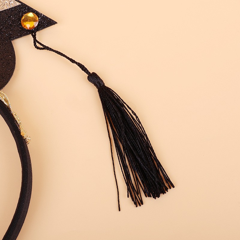 Set din 2 Piese pentru Absolvire, Panglica si Coronita, Model I Graduated, Negru [5]