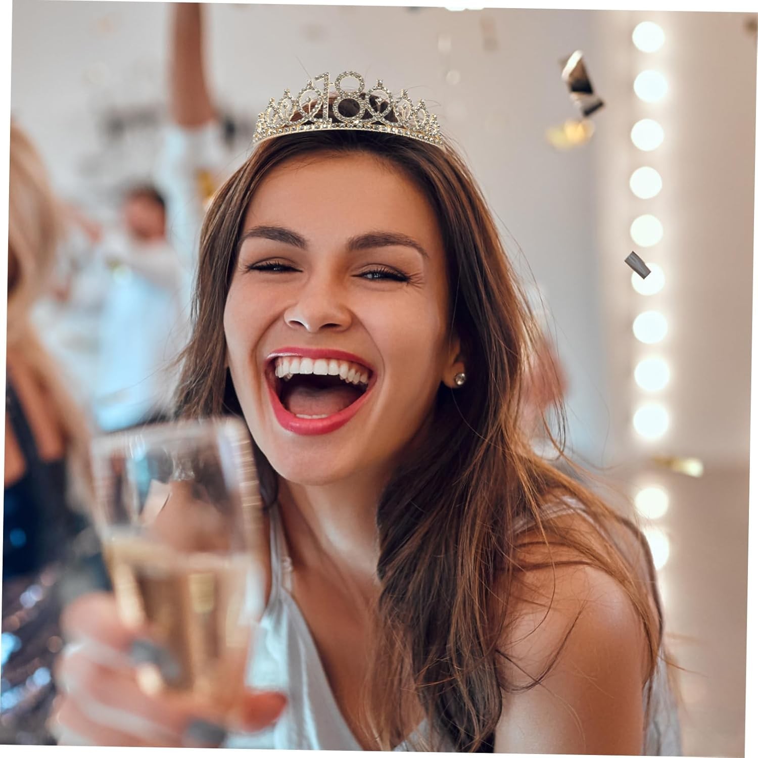 Set 2 Piese pentru Majorat, 15 x 13 x 5 cm, Coronita Printesa Gold si Panglica 18&amp;amp;Fabulous, Negru [3]