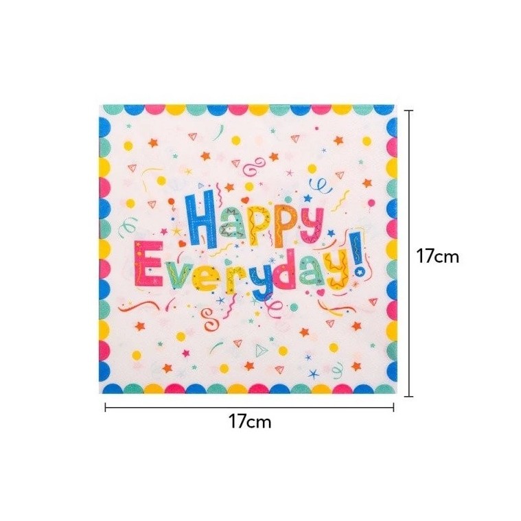 Set 20 de Servetele de Masa, Model Happy Everyday, 17 x 17 cm, Multicolor [1]