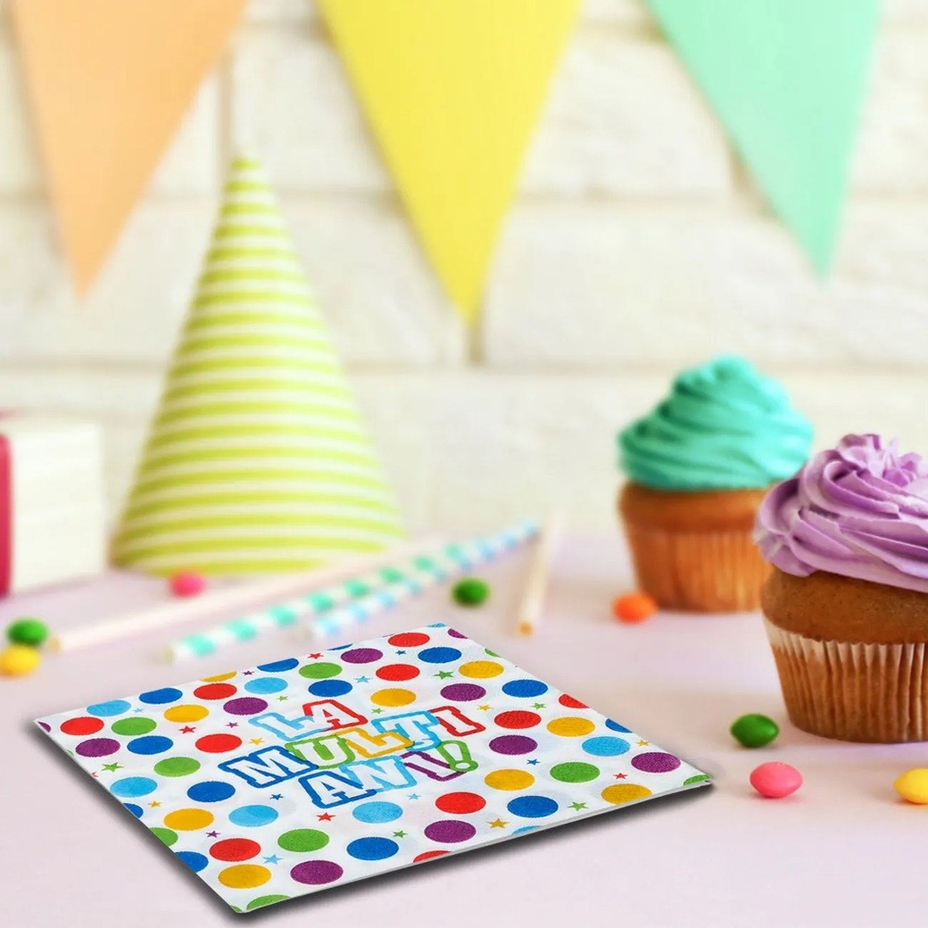 Set 20 Servetele de Masa, Colectia LA MULTI ANI, 33 x 33 cm, din Hartie, Multicolor [1]