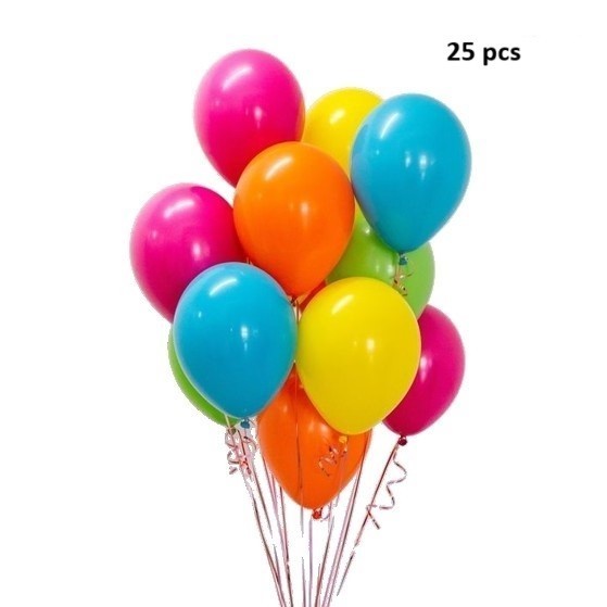 Set 25 Baloane din Latex, Model Party, 13 cm, Multicolore, 1 g [6]