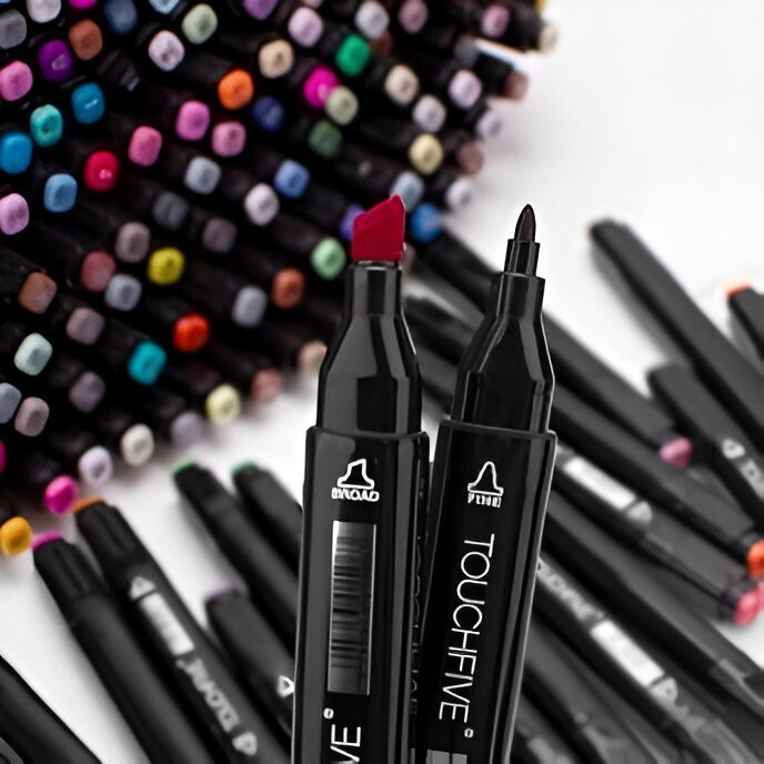 Set 262 Markere Duble, pe Baza de Alcool, Geanta Impermeabila Inclusa, Culori Numerotate, 37 x 21.5 x 16.3 cm, Multicolor [6]