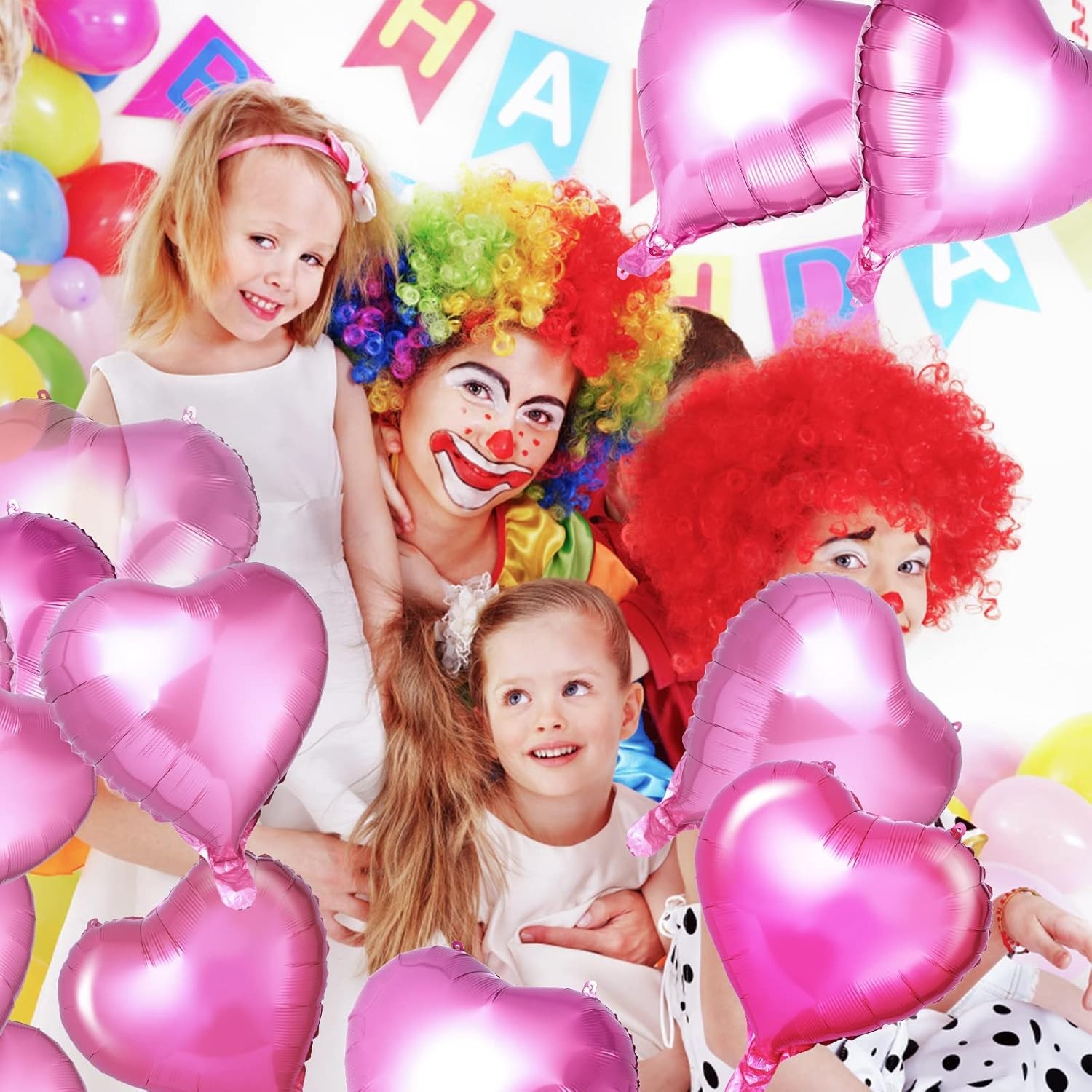 Set 3 Baloane din Folie Metalizata, Figurina Inima, Tema Ziua Indragostitilor, 45 cm, Ambalaj Individual, Pai Inclus, Umflare cu Aer sau Heliu, Roz [8]