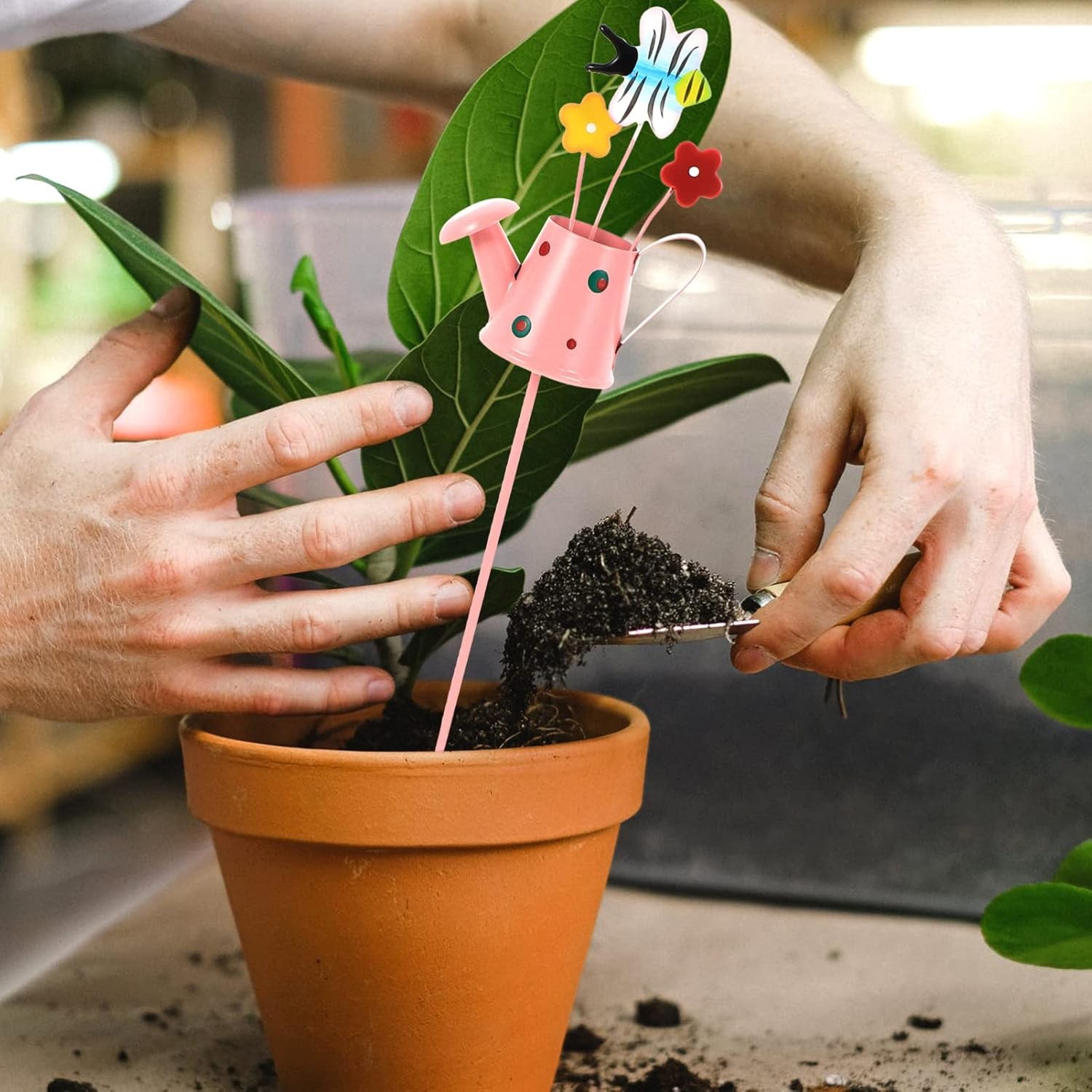 Set 3 Decoratiuni de Gradina, Model Stropitoare, din Fier, 28 x 5 cm, Multicolor [1]