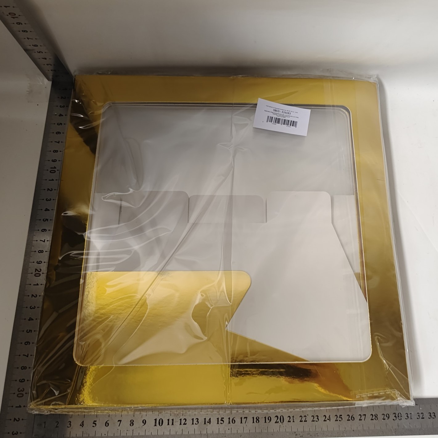 Set 4 Cutii pentru Baloane, Model Simplu, Tematica Aniversare, Cuburi Decorative din Plastic, Accesorii pentru Petrecere, 30 x30 cm, Transparente Contur Auriu [11]