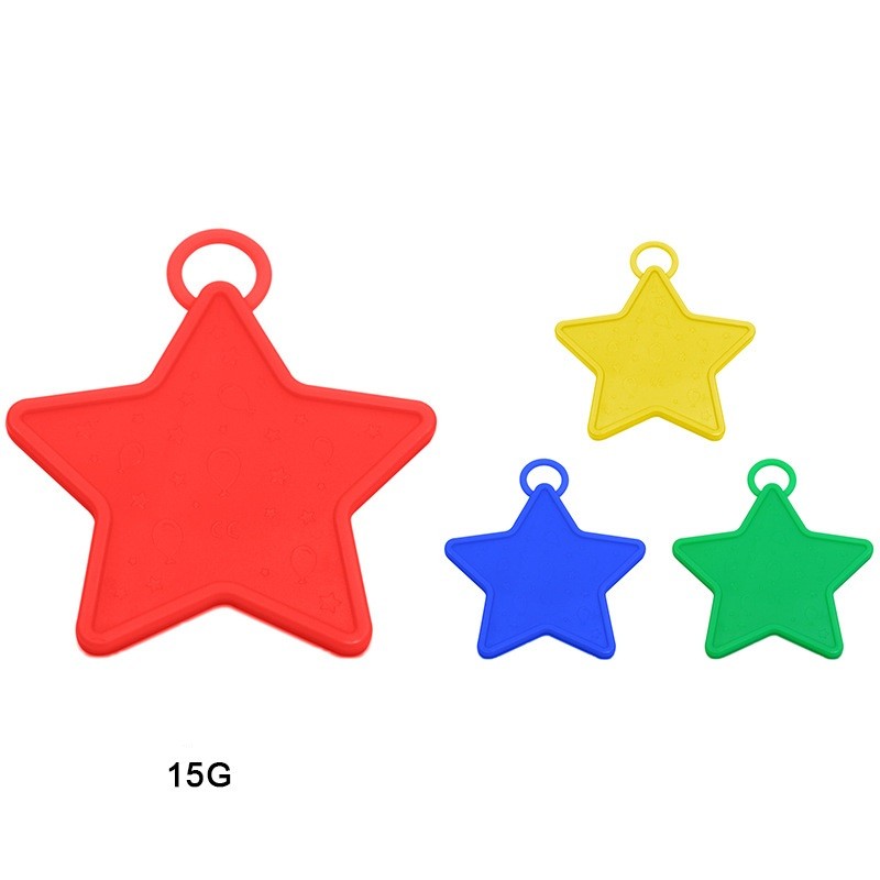 Set 4 Greutati pentru Baloanele cu Heliu, 60 grame, 15 grame fiecare, Plastic, Forma Stelute, Multicolor [2]