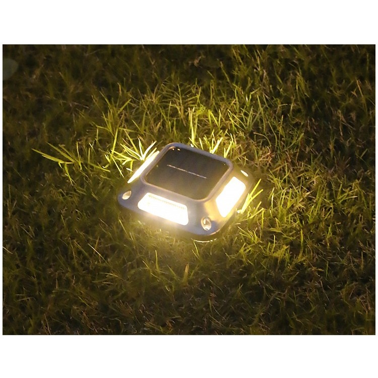 Set 4 Lampi Solare, 8 LED-uri, IP65, din ABS+PC, 6-12 h Iluminare, Baterie 1.2 V 600 mAh, Montare pe Perete/Pamant, Lumina Alb Cald, 9 x 9 x 5.5 cm, Gri [3]