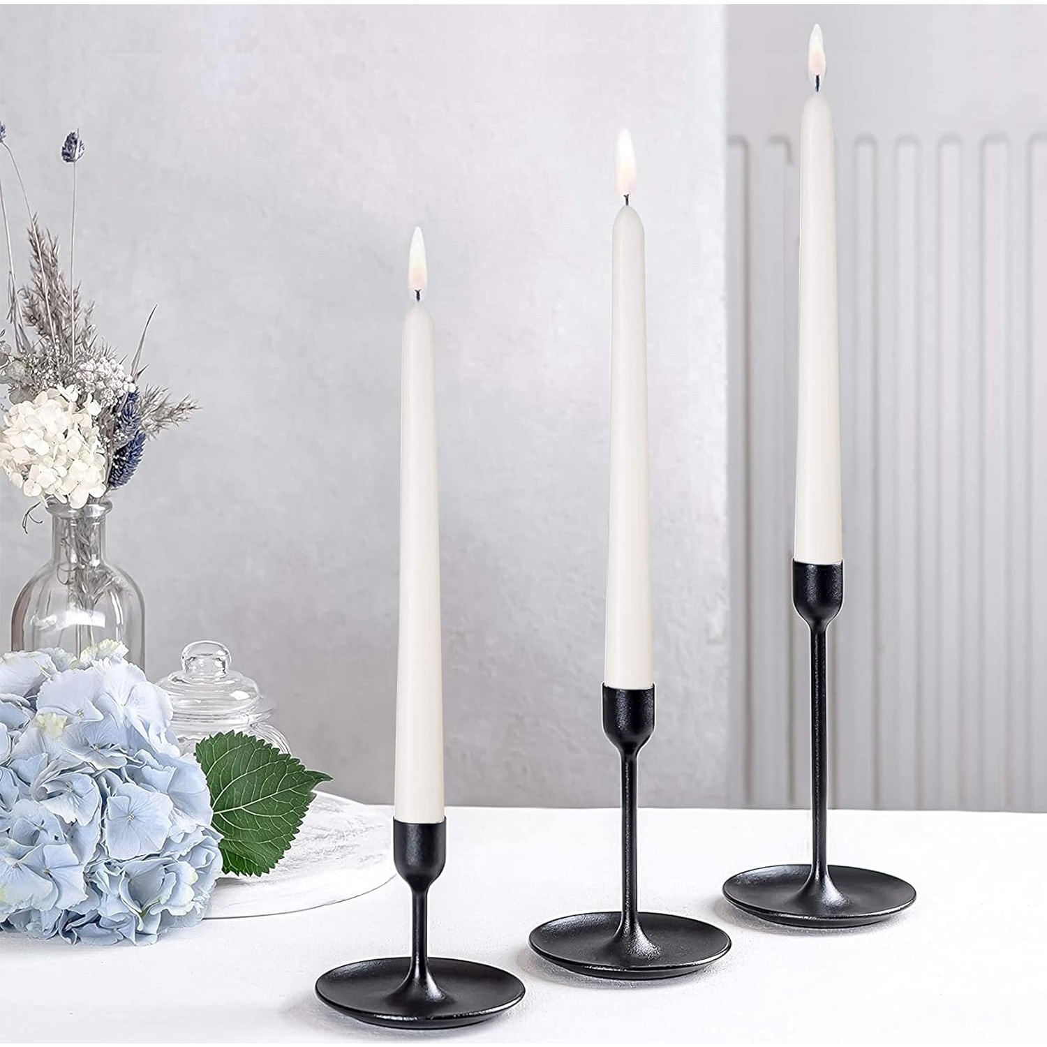 Set 4 Lumanari, pentru Suport de Masa, Fara Miros si Fum, din Parafina, 2.2 x 25 cm, Alb [2]