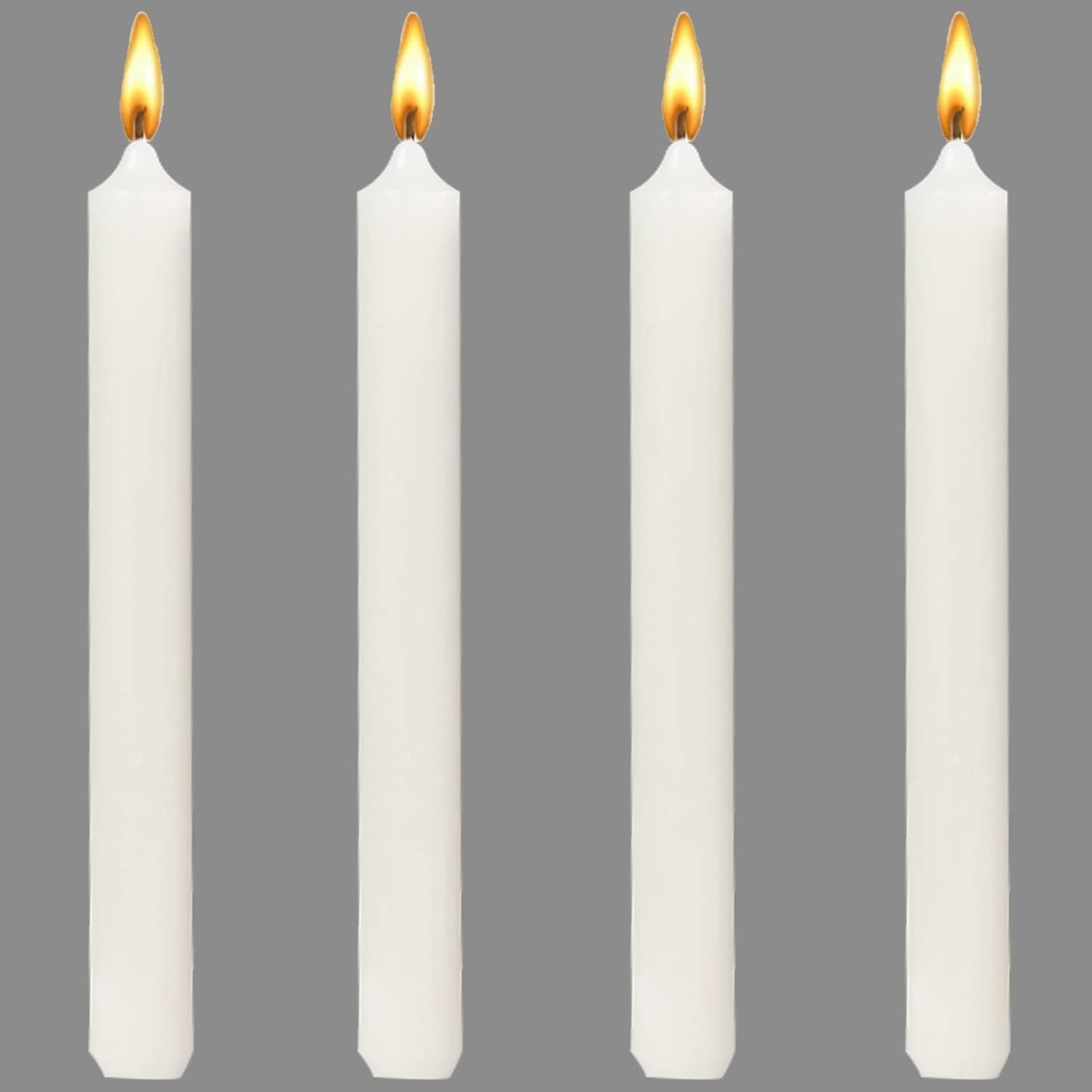 Set 4 Lumanari, pentru Suport de Masa, Fara Miros si Fum, din Parafina, 2.2 x 25 cm, Alb [5]