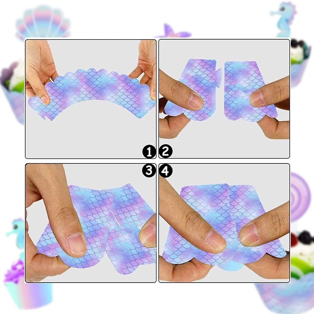 Set 6 Accesorii pentru Prajituri Sirena, Colectia Mermaid, 22.7 x 8.7 cm, Multicolor [2]