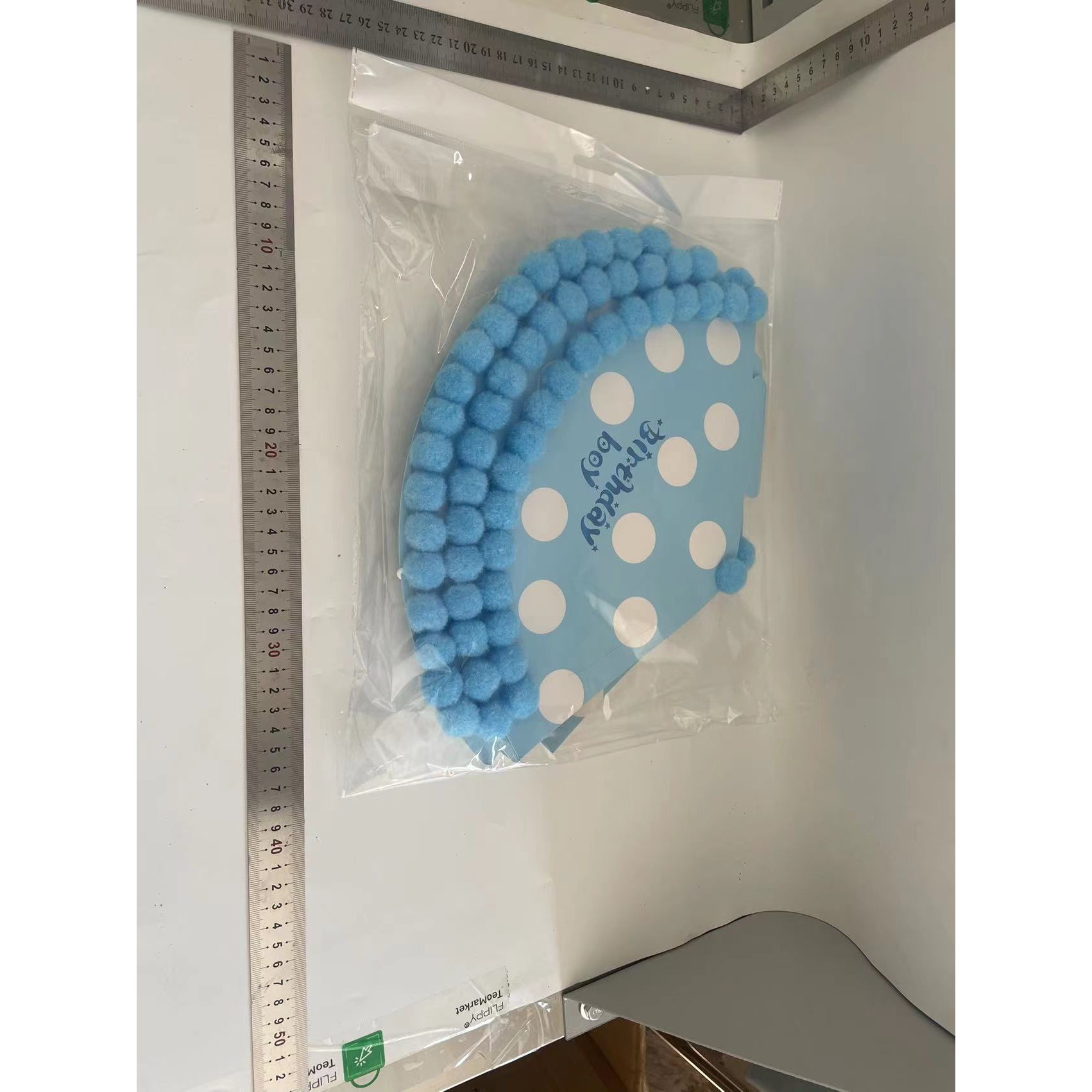 Set 6 Coifuri Birthday Boy, pentru Petrecere, Tematica Aniversare, Model cu Buline, Albastru [1]