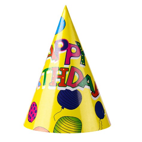 Accesorii Petrecere - Set 6 Coifuri, Petrecere Copii, din Carton, 20 x 13.5 cm, Model 3 Happy Birthday, Multicolor