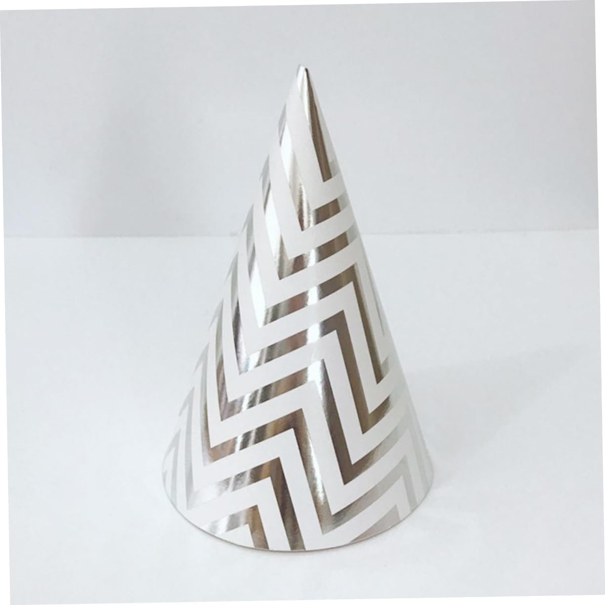 Set 6 Coifuri, Petrecere Copii, din Carton, 20 x 13.5 cm, Model 8 Valuri, Argintiu [1]