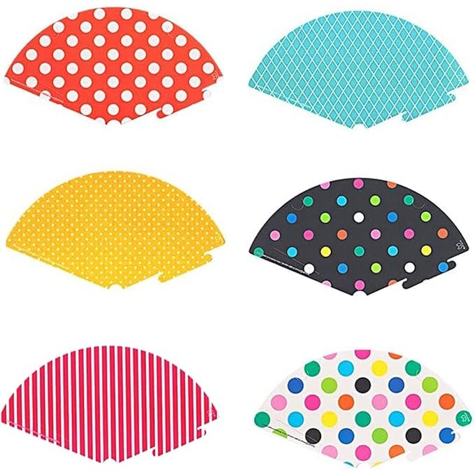 Set 6 Coifuri, Petrecere Copii, din Carton, 24 x 13.5 cm, Model cu Buline si Dungi, Multicolor [2]