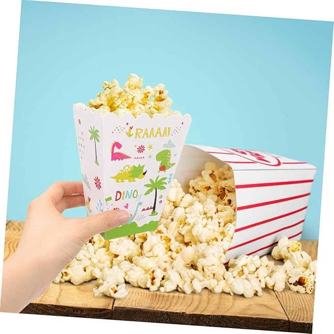 Set 6 Cutii de Popcorn, Colectia Dino Park, 9 x 13 cm, din Carton, Multicolor [2]