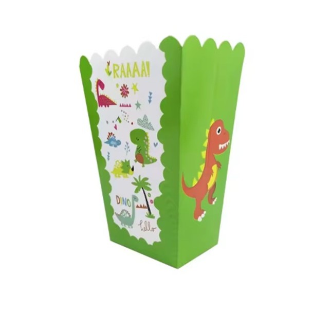 Articole Servire Masa - Set 6 Cutii de Popcorn, Colectia Dino Park, 9 x 13 cm, din Carton, Multicolor