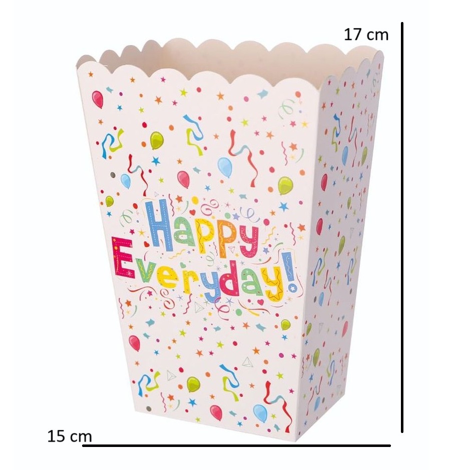 Set 6 Cutii de PopCorn, Model Happy Everyday, 17 x 15 cm, Multicolor [1]