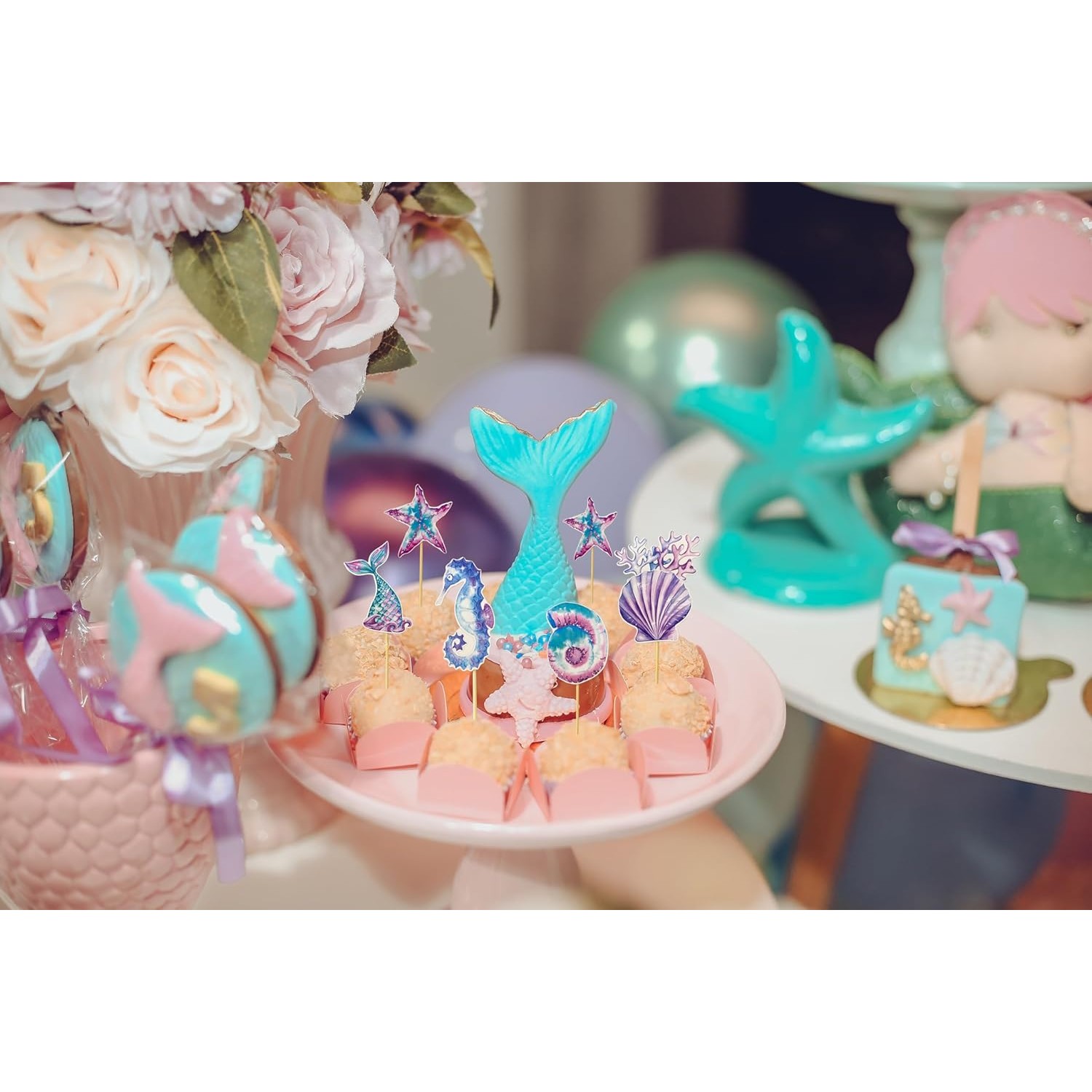 Set 6 Props-uri pentru Prajituri Sirena, Colectia Mermaid, Multicolor [2]