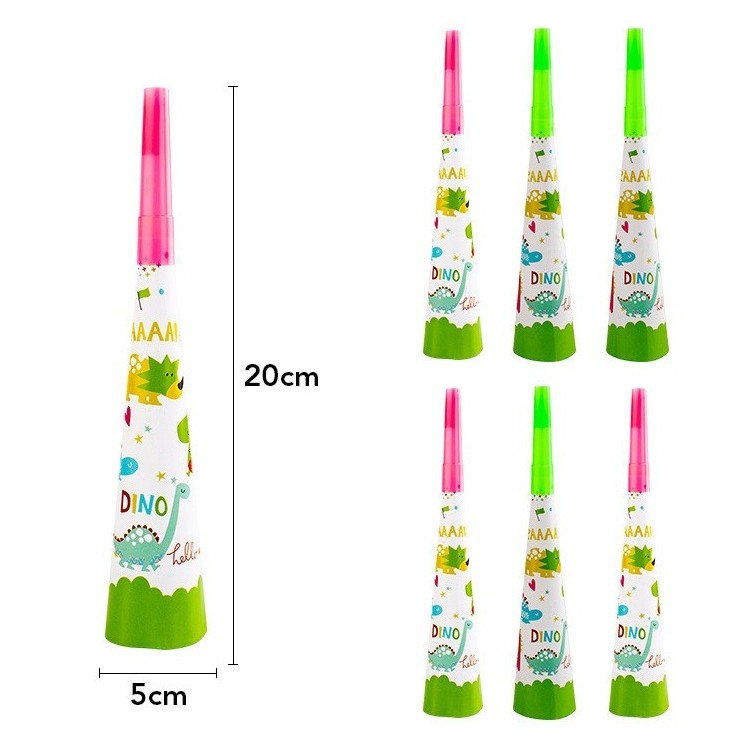 Set 6 Suflatori, Colectia Dino Park, 20 x 5 cm, din Carton, Multicolor [2]