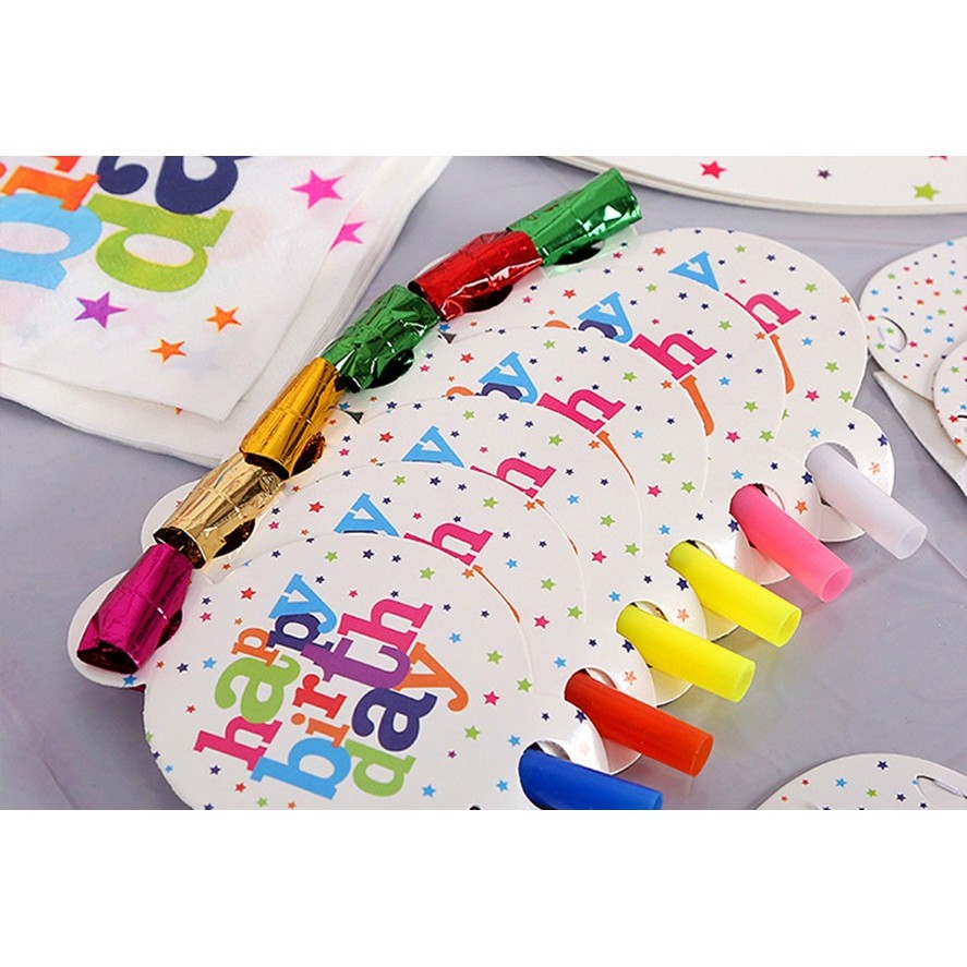 Set 6 Suflatori, Colectia Happy Birthday, 19 x 11 cm, din Carton/Plastic/Hartie, Multicolor [3]