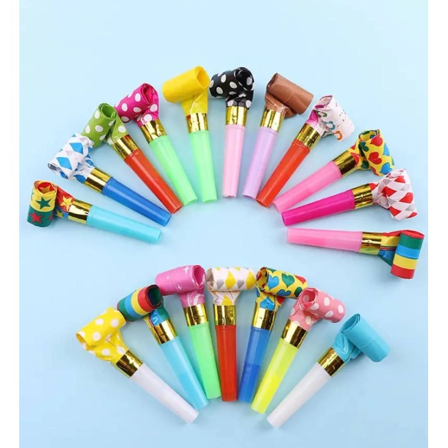 Set 6 Suflatori, pentru Petrecere, Tematica Aniversare, 8 cm, Multicolore cu Imprimeu [4]